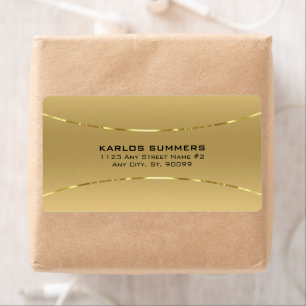 Minimalistic gold background metallic look acrylic label