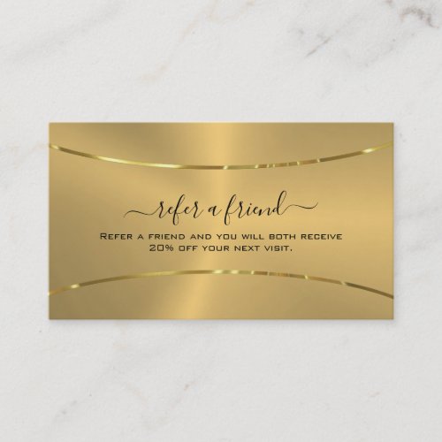 Minimalistic Gold Black Typography Referral Card