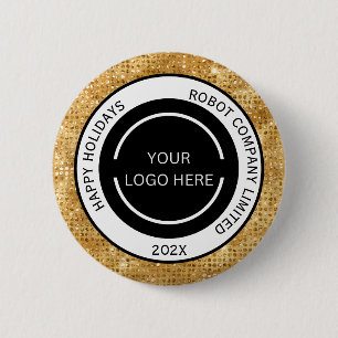 Minimalistic Gold Company Logo and Name Button