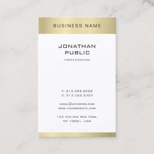 Minimalistic Gold Look Elegant Plain Modern Trendy Business Card