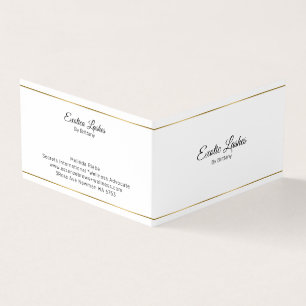 Minimalistic Gold stripes blue tint background Business Card