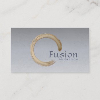 Minimalistic Golden Enso Circle Business Card by artNimages at Zazzle