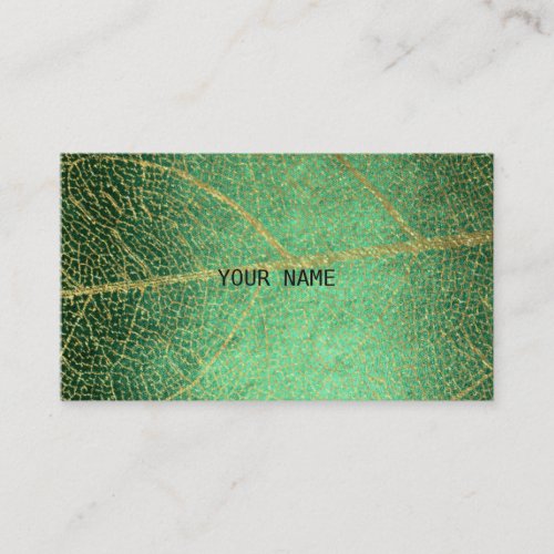 Minimalistic Golden Leaf Aquatic Vip Beauty Make U Business Card