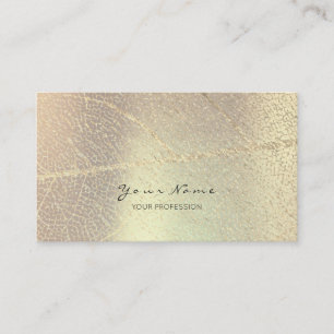 Minimalistic Golden Rose Gold Leaf Blush Champaign Business Card