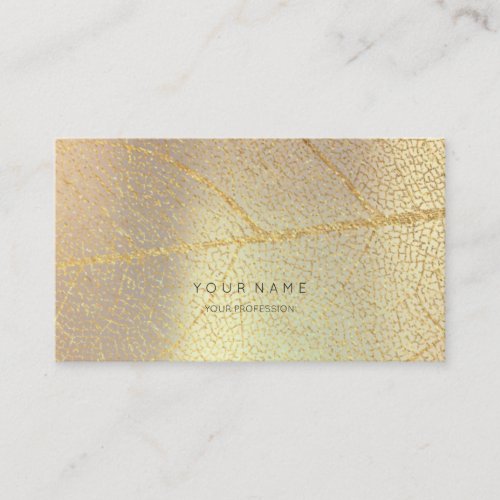 Minimalistic Golden Rose Gold Leaf Blush Metallic Business Card