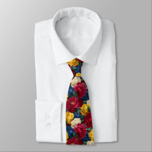 Minimalistic Graduation Gifts For Him Peonies Flow Neck Tie