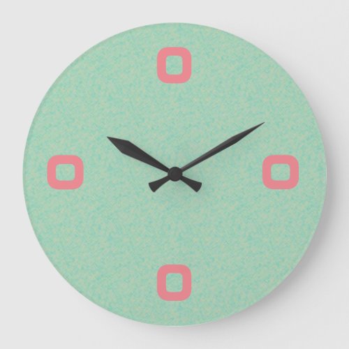 Minimalistic Graphic Quarterly digits on any Color Large Clock
