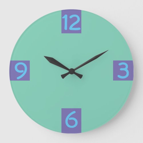 Minimalistic Graphic Quarterly Digits on any Color Large Clock