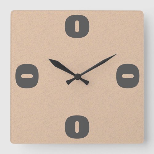 Minimalistic Graphic Quarterly Digits on any Color Square Wall Clock