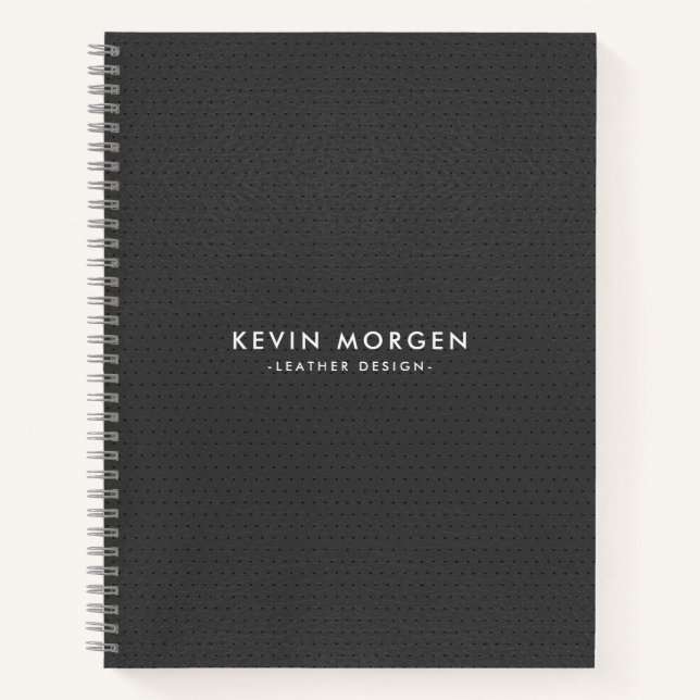Minimalistic Gray Vintage Faux Leather Notebook (Front)