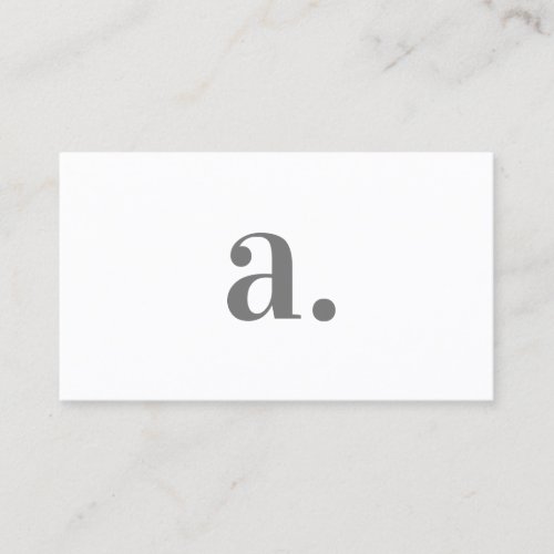 Minimalistic Gray White Monogram Modern Elegant Business Card