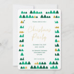 Minimalistic Green &amp; Golden Woods Christmas 5&quot;x7&quot; Invitation