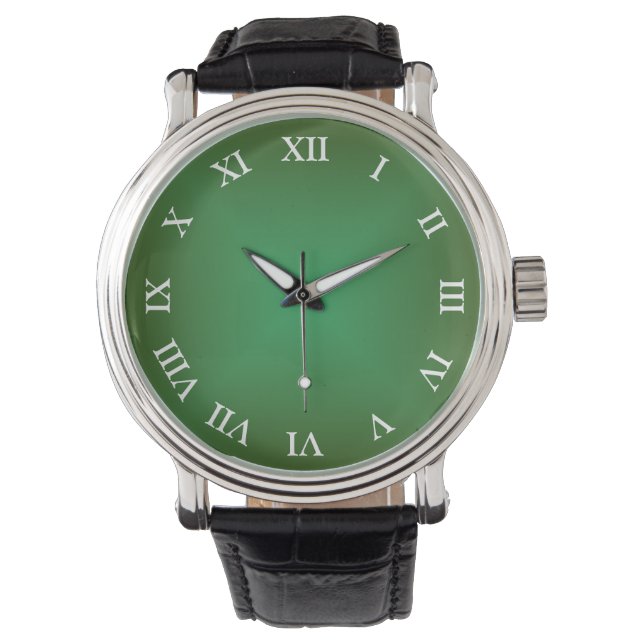 Minimalistic Green Gradient Custom Numeral Watch (Front)