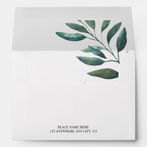 Minimalistic Greenery Botanical Wedding  Envelope
