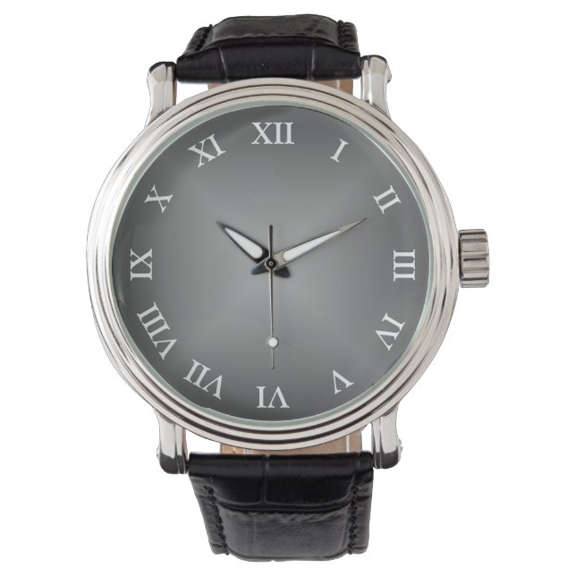 Minimalistic Grey Gradient Custom Numeral Watch (Front)
