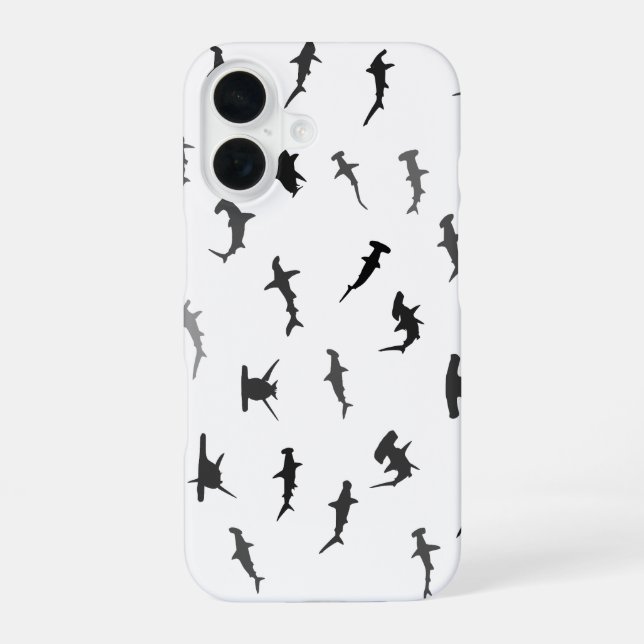 Minimalistic Hammerhead Shark Hammerhead Pattern iPhone Case (Back)