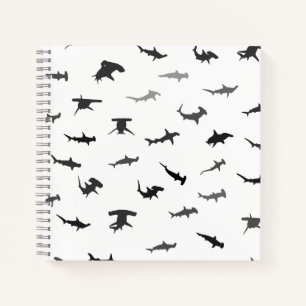 Minimalistic Hammerhead Shark Hammerhead Pattern Notebook