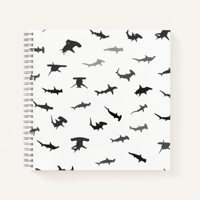 Minimalistic Hammerhead Shark Hammerhead Pattern Notebook (Front)