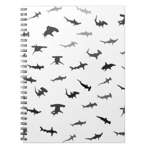 Minimalistic Hammerhead Shark Hammerhead Pattern Notebook