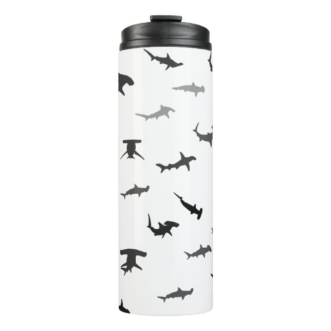 Minimalistic Hammerhead Shark Hammerhead Pattern Thermal Tumbler (Front)