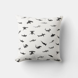 Minimalistic Hammerhead Shark Hammerhead Pattern Throw Pillow