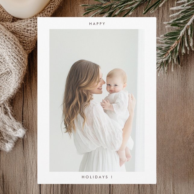 Minimalistic Happy Holiday Photo  Invitation (Creator Uploaded)