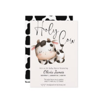 Minimalistic holy cow gender neutral baby shower invitation