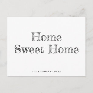 Minimalistic Home Sweet Home New Homeowner Postcard