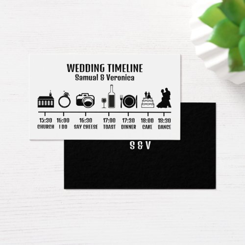 Minimalistic Icon Wedding Timeline Card