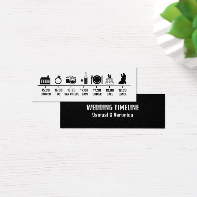 Minimalistic Icon Wedding Timeline Mini Card (Desk)