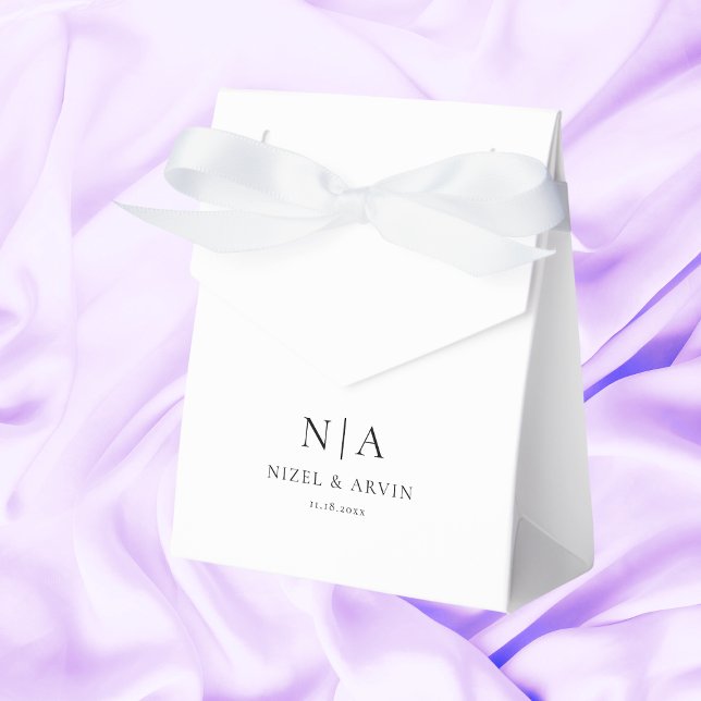 Minimalistic Initials Clean White Elegant Classy  Favor Boxes (Creator Uploaded)