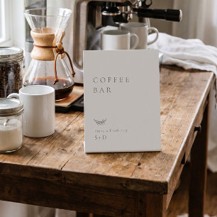 Minimalistic Ivory Coffee Bar Wedding Sign