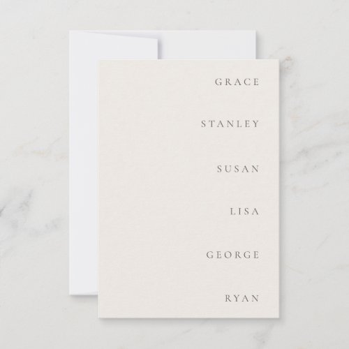 Minimalistic Ivory Wedding Name Tag Place Cards