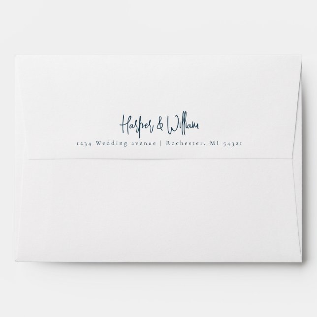 Minimalistic japandi patterned address wedding envelope (Back (Top Flap))