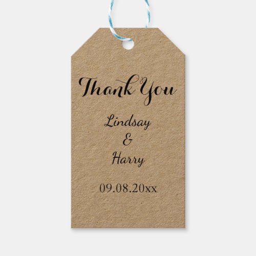 MINIMALISTIC KRAFT PAPER PERSONALIZED THANK YOU GIFT TAGS