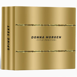 Minimalistic large metallic gold stripes 3 ring binder