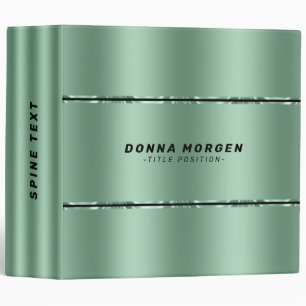 Minimalistic large metallic green stripes 3 ring binder