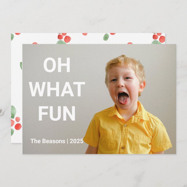 Minimalistic Large Photo Christmas Card Simple (Front/Back)