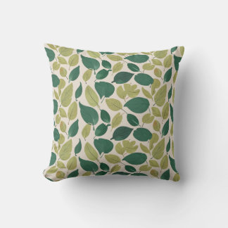 Minimalistic Leaves Pattern: Contemporary Nature Throw Pillow