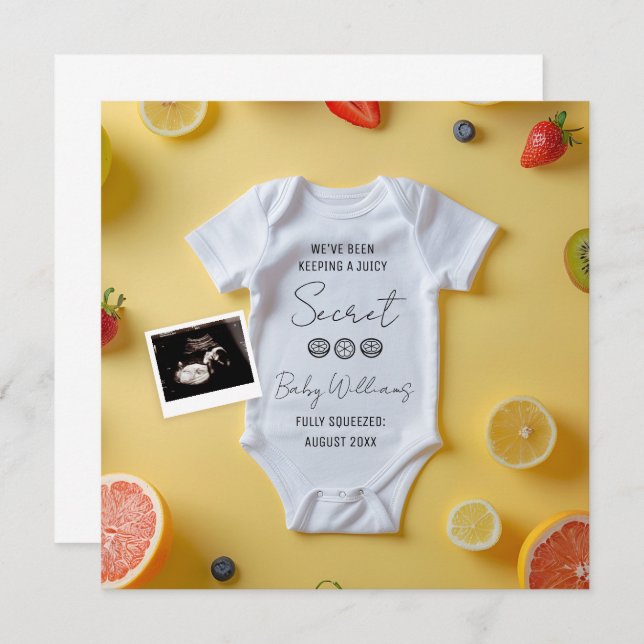 Minimalistic Lemmon Pregnancy Announcement (Front/Back)