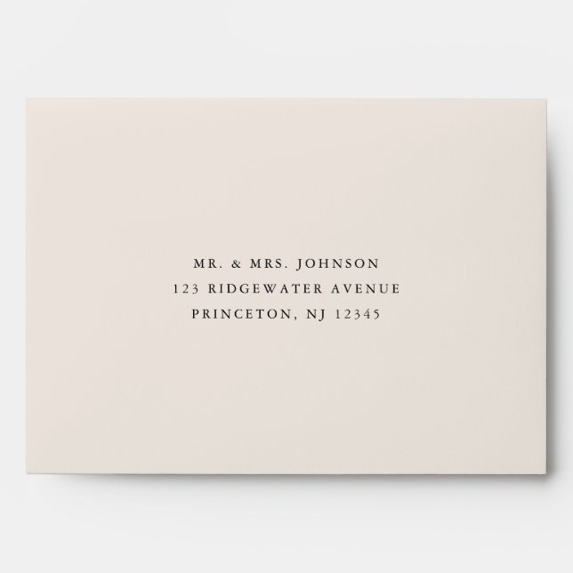 Minimalistic Light Beige Wedding Envelope (Front)
