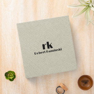 Minimalistic Light Cream Linen Texture Image 3 Ring Binder