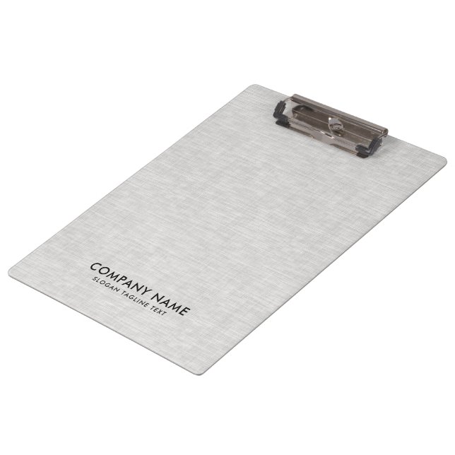 Minimalistic Light Gray Linen Texture Clipboard (Angled)