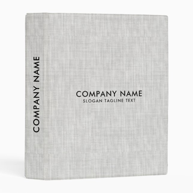 Minimalistic Light Gray Linen Texture Mini Binder (Front/Spine)