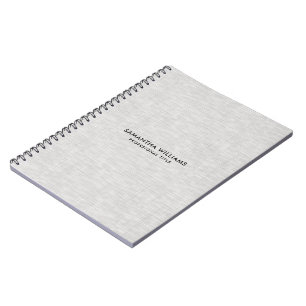 Minimalistic Light Gray Linen Texture Notebook