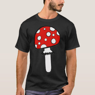 Minimalistic Light Red Mushroom Food In The Forest T-Shirt