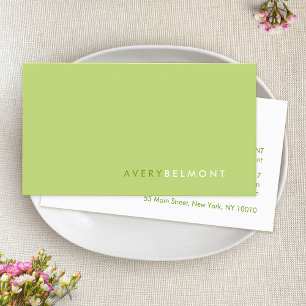 Minimalistic Lime Green Professional Modern  Business Card