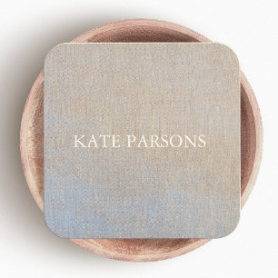 Minimalistic Linen (image) Elegant Designer Square Business Card