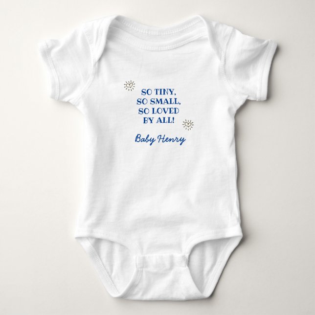 Minimalistic "Loved by all", Baby Shower Gift, Baby Bodysuit (Front)