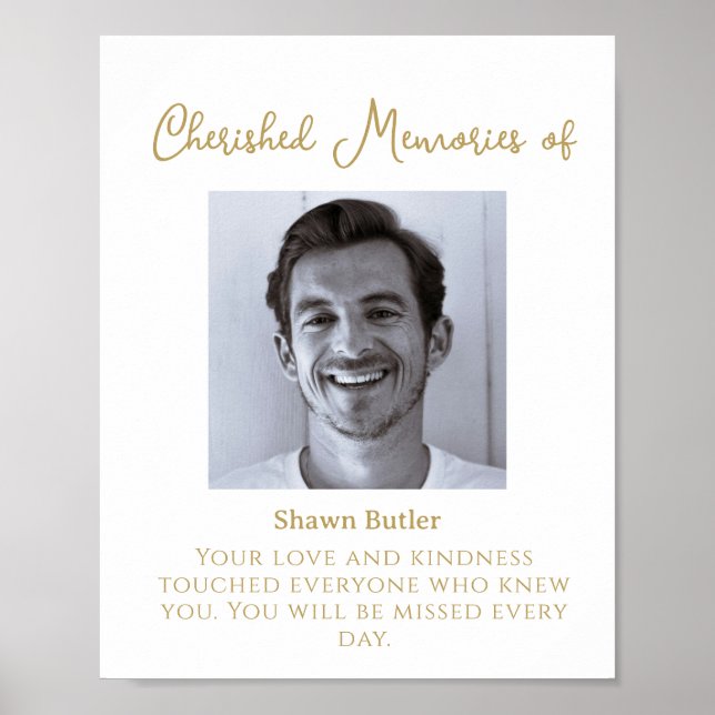 Minimalistic, Loving Memory, Elegant Wedding Sign (Front)